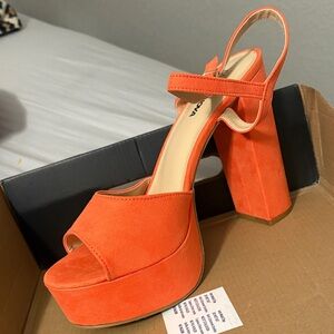 Orange Platform Heels